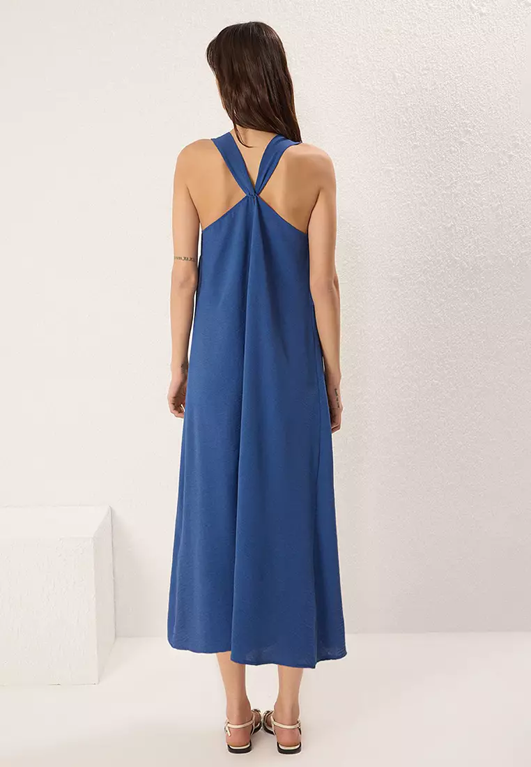 Indigo Straight Cut Maxi Woven Dress TWOSS25EL00247