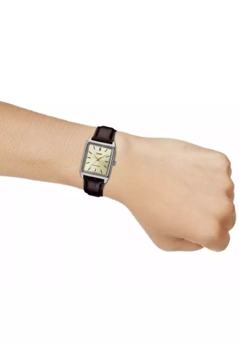 Women's Analog Watch LTP-V007L-9E Brown Leather Band Ladies Watch