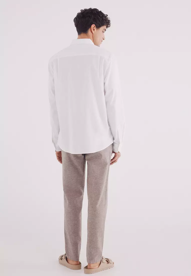 Slim Fit Linen Chino Pants