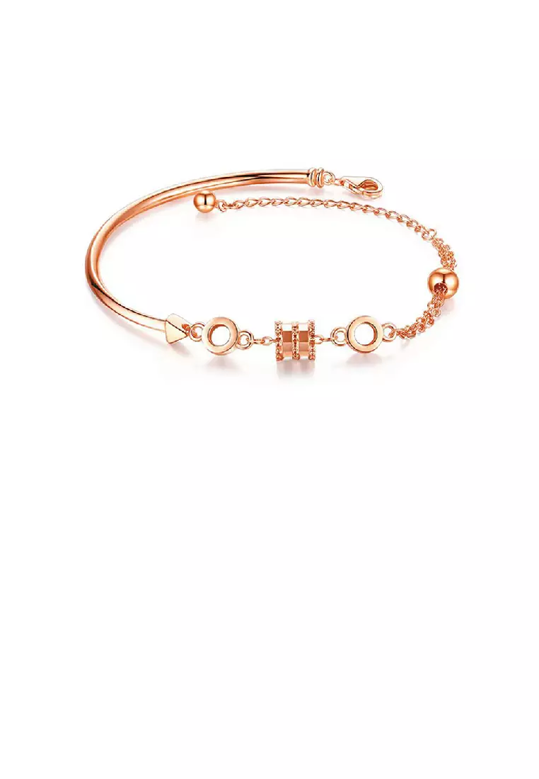 Gold silver top rose gold bangles