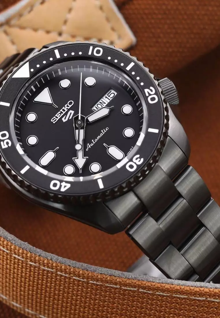 Seiko 5 Sports SKX Series Black Dial Black IP Stainless Steel Band Automatic Watch SRPD65K1