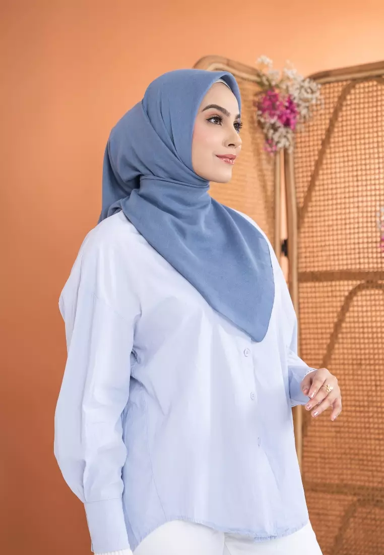 ZM Zaskia Mecca - Sadi Ocean Slate Hijab Kerudung Segi Empat