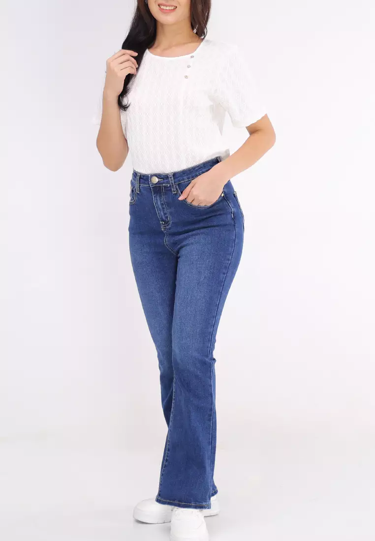 Denim Long Pants Flared Ladies