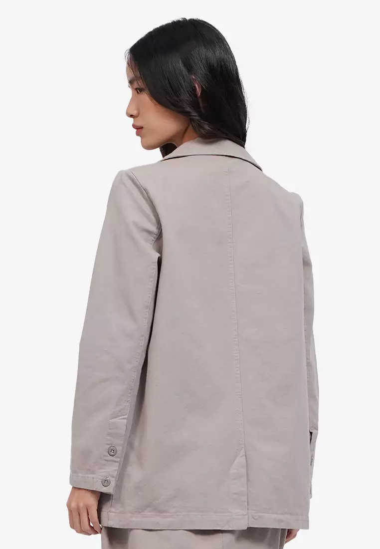 Oversized Twill Blazer