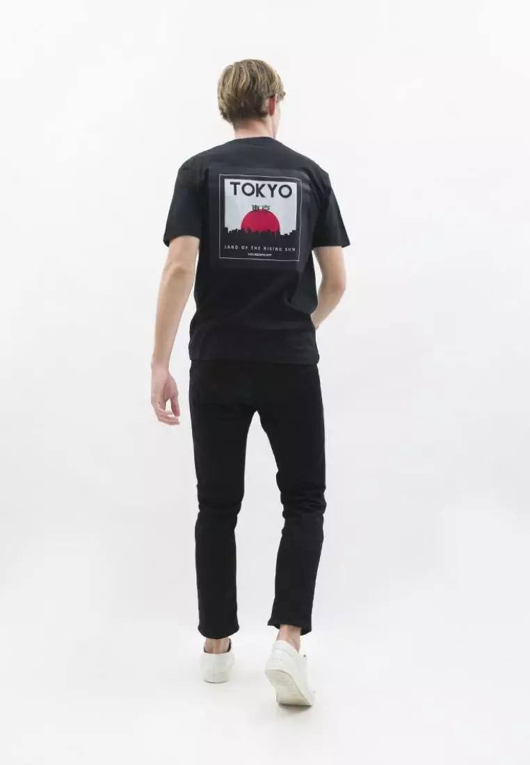 Kaos hitam tshirt polos houseofcuff motif Tokyo Black READY HINGGA 4XL