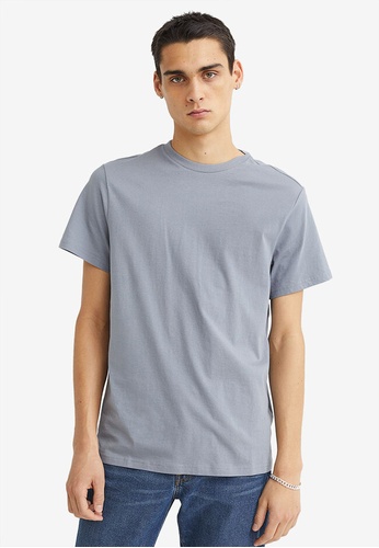 H&M grey Regular Fit Round-Neck T-Shirt 0F3DBAA29FEEA5GS_1