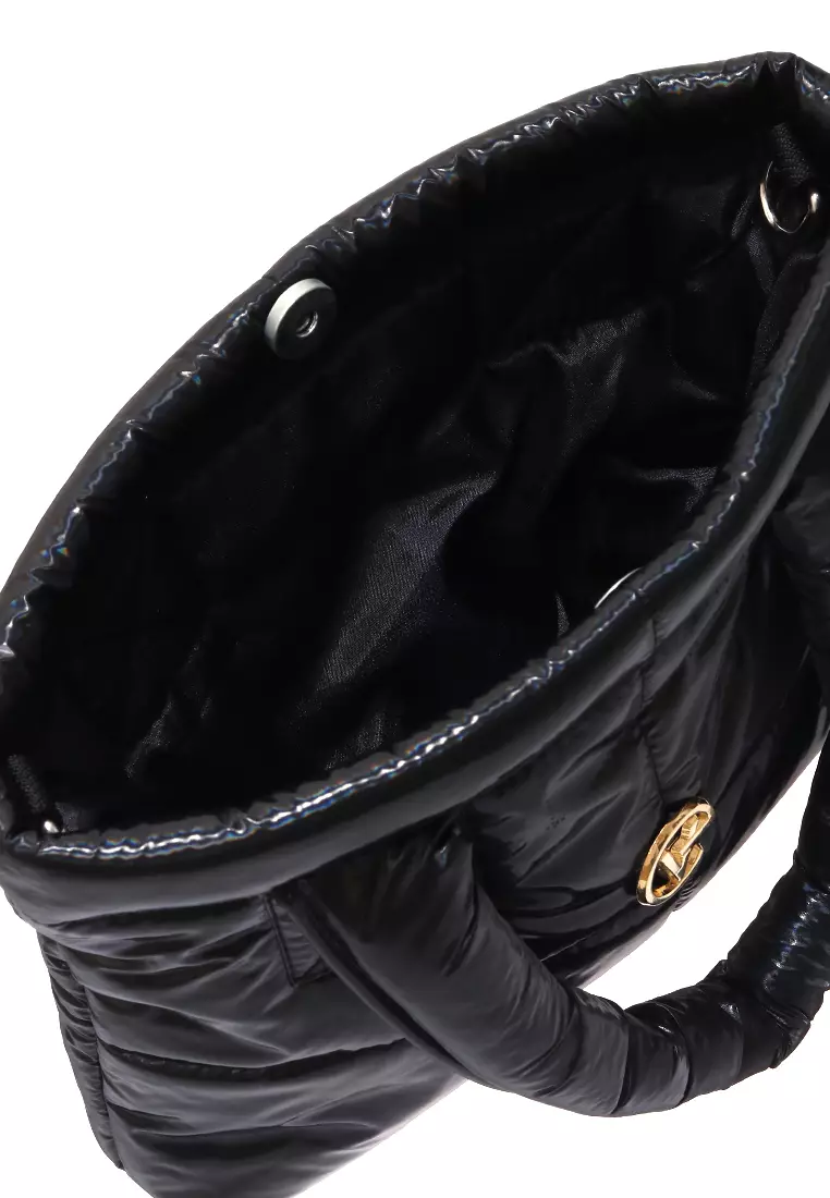 Angelina Pillow Puffy Bag Smooth Texture And High Quality - Holo Black