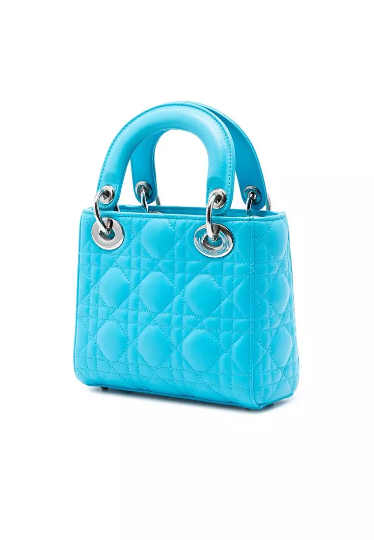 Pre-Loved Dior Mini Lambskin Cannage Lady Dior