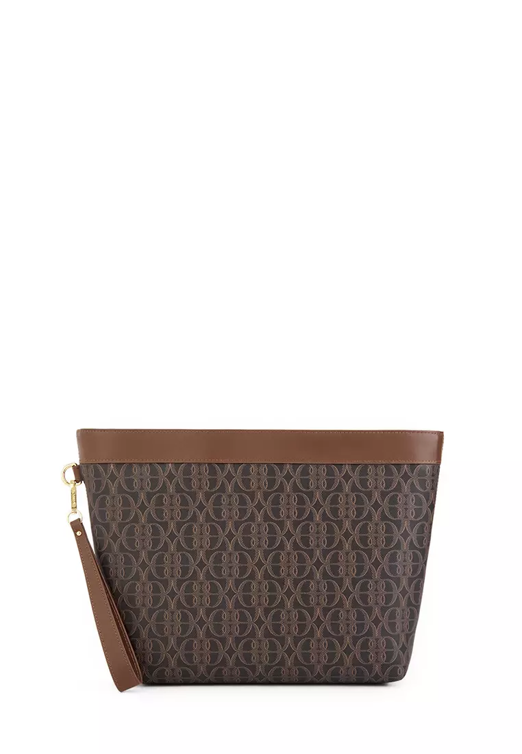 Buy BONIA Brown Portia La Luna Monogram Pouch 2025 Online ZALORA