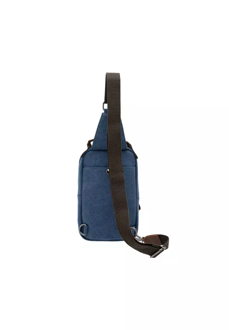 Canvas Leather Stylish Crossbody Sling Chest Bag BAD 21002