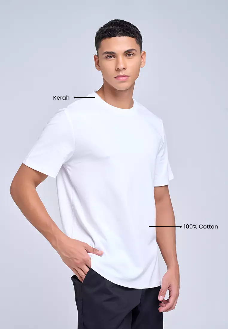 MANZONE - Kaos Lengan Pendek Pria Roudy 06 Slim Fit - White