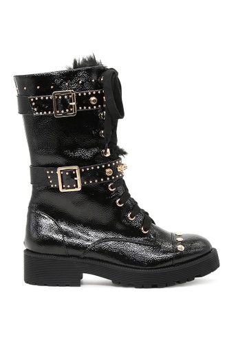 London Rag black Black Lace Up Long Ankle Boots SH1527 15BC0SHEFC1505GS_1
