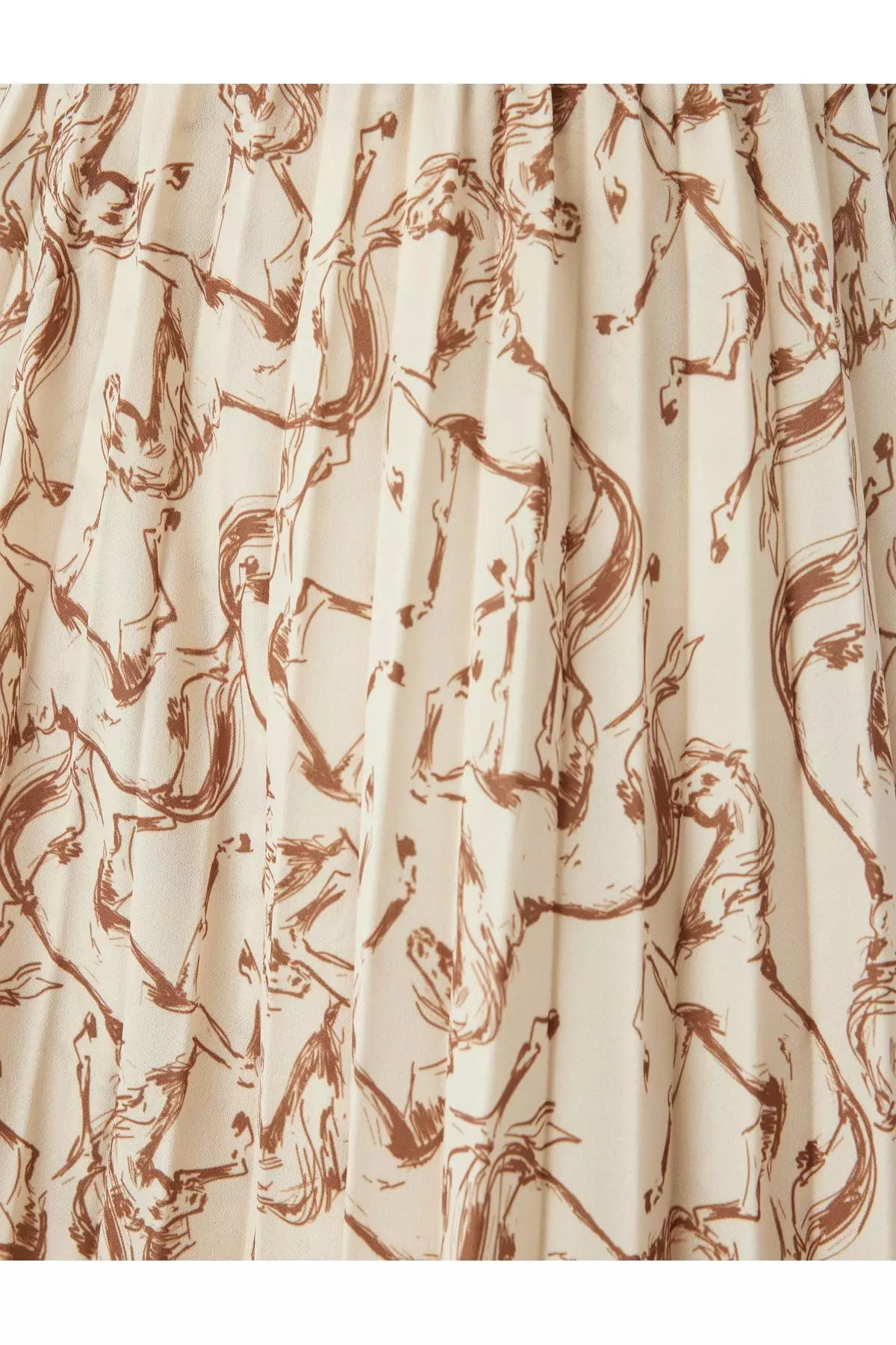 Asymmetrical Patterned Midi Length Pleated Skirt