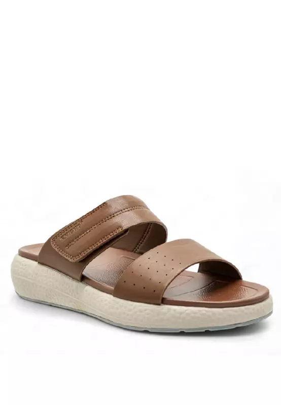 Men Slip On Faux Leather Classic Casual Sandals - 250140045