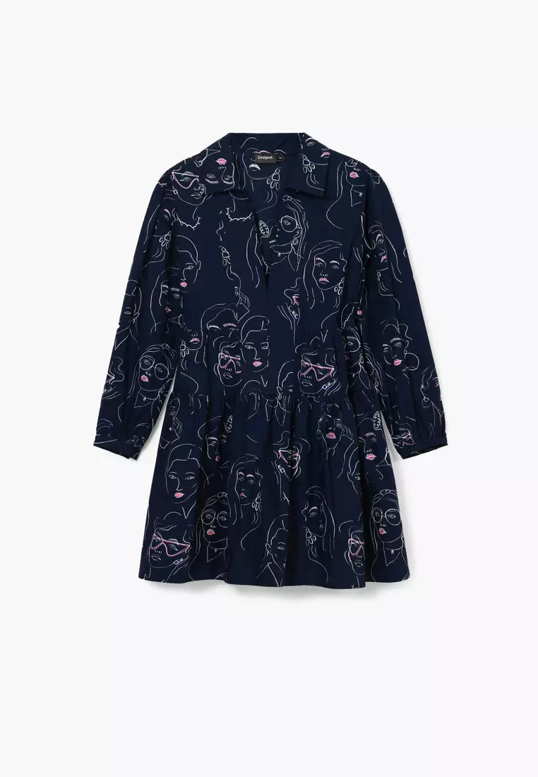 Desigual Woman Mini dress with faces.
