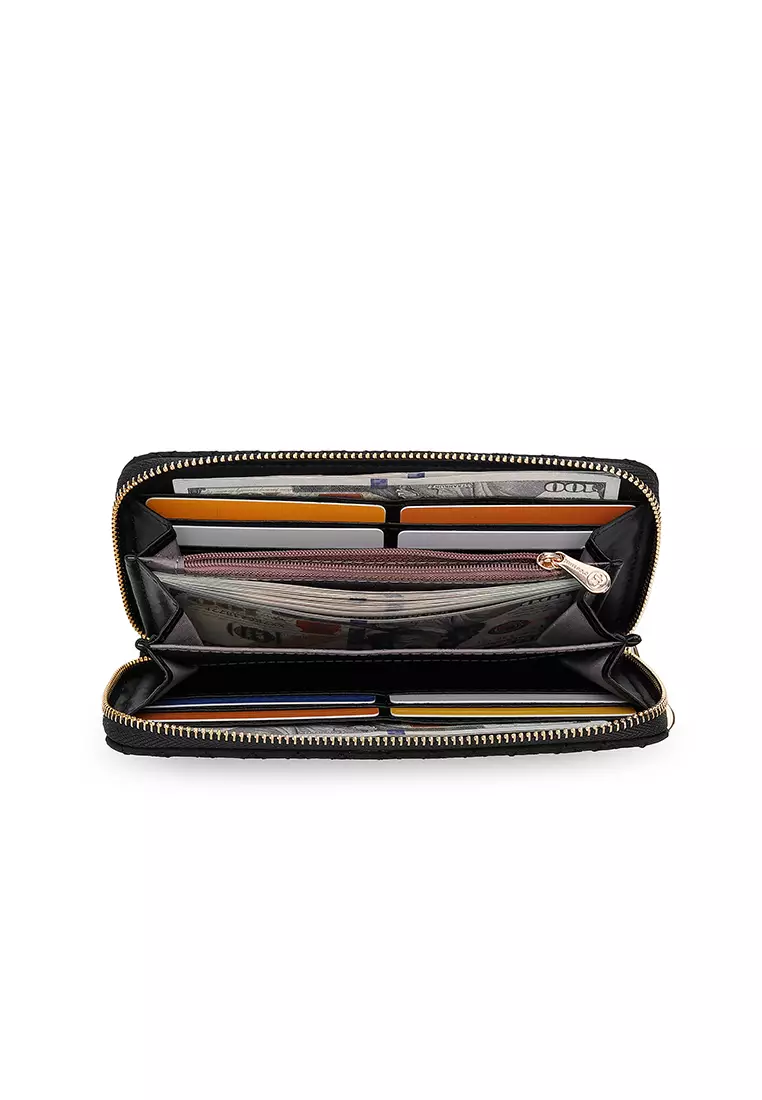 Quilted Long Purse / Wallet - Black
