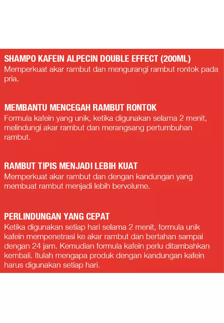 Alpecin Double Effect Shampo Ketombe & Rontok Pria/Dandruff Men Shampoo