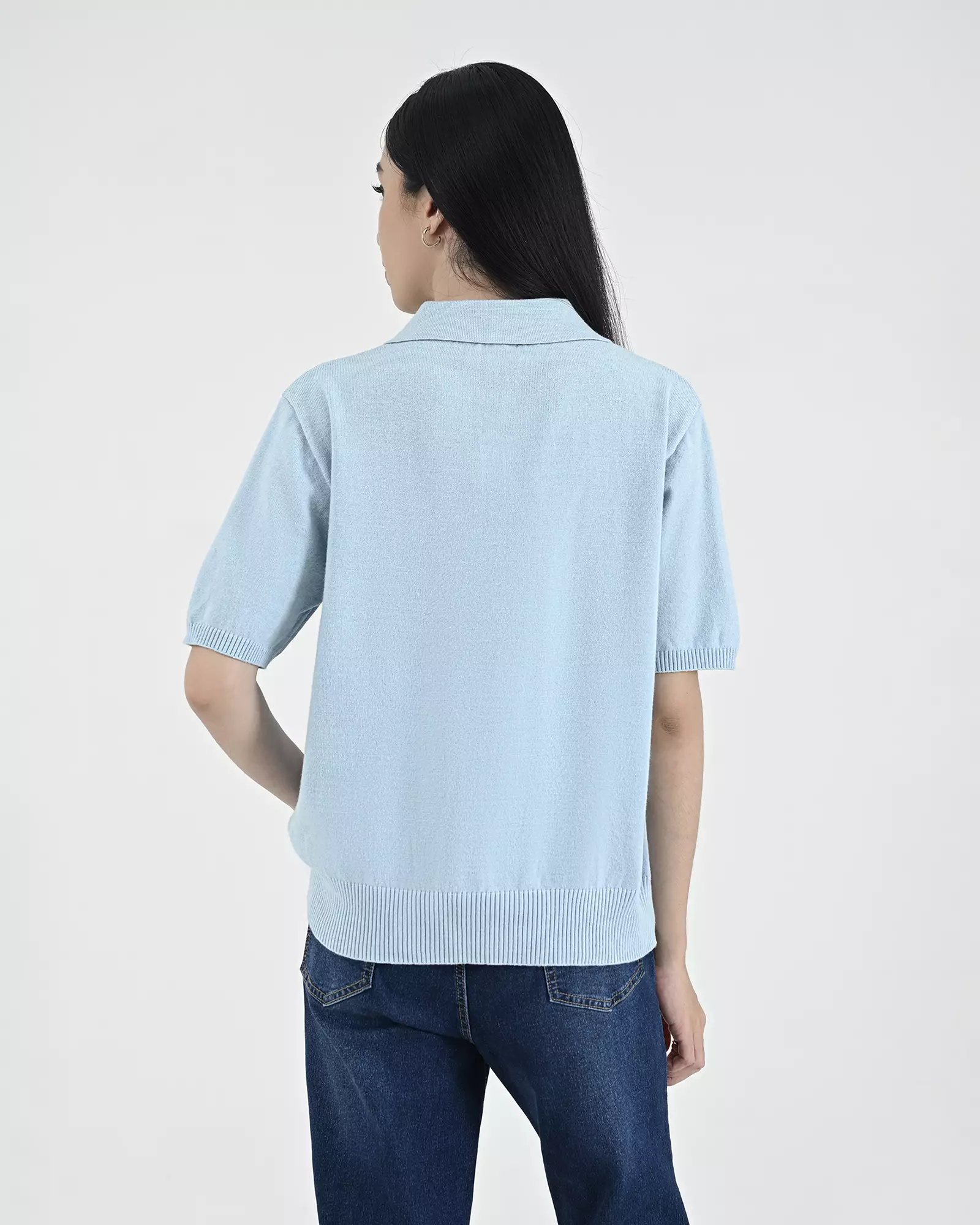 Geulis.id BORINI KNIT TOP - Babyblue