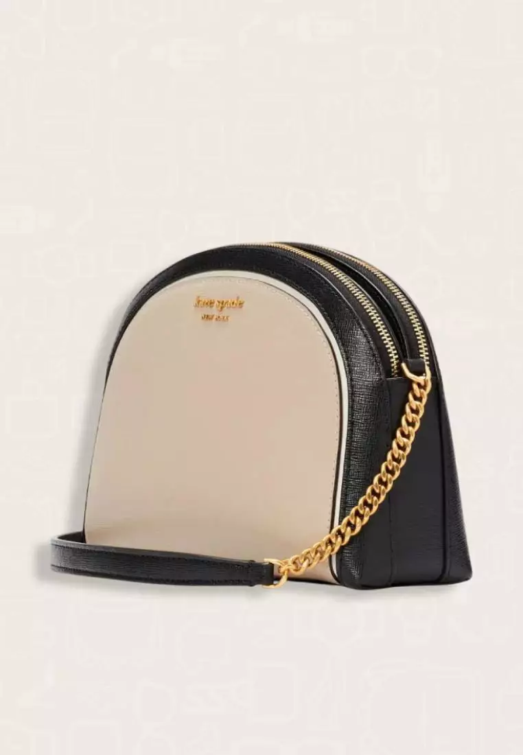 Kate Spade Morgan Colorblocked Double-Zip Dome Crossbody Earthenware Black Multi