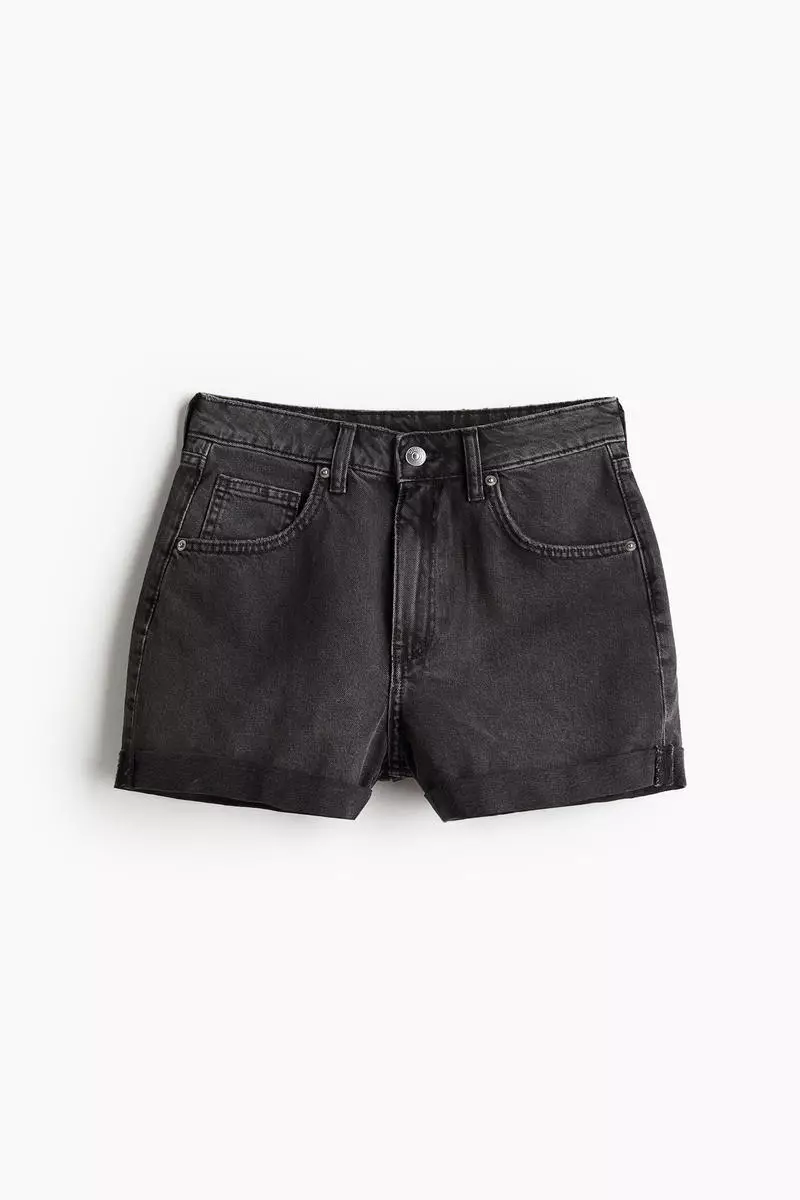Buy H&M High-waisted denim shorts 2024 Online | ZALORA Singapore