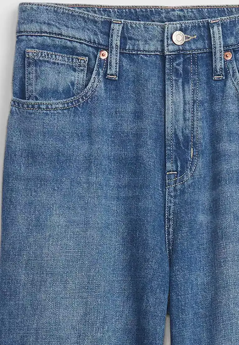 High Rise Wide-Leg Jeans With Washwell