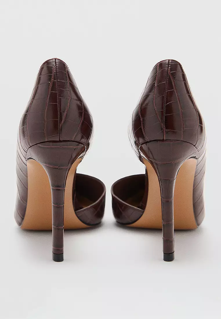 Croc-Effect Heeled Shoes