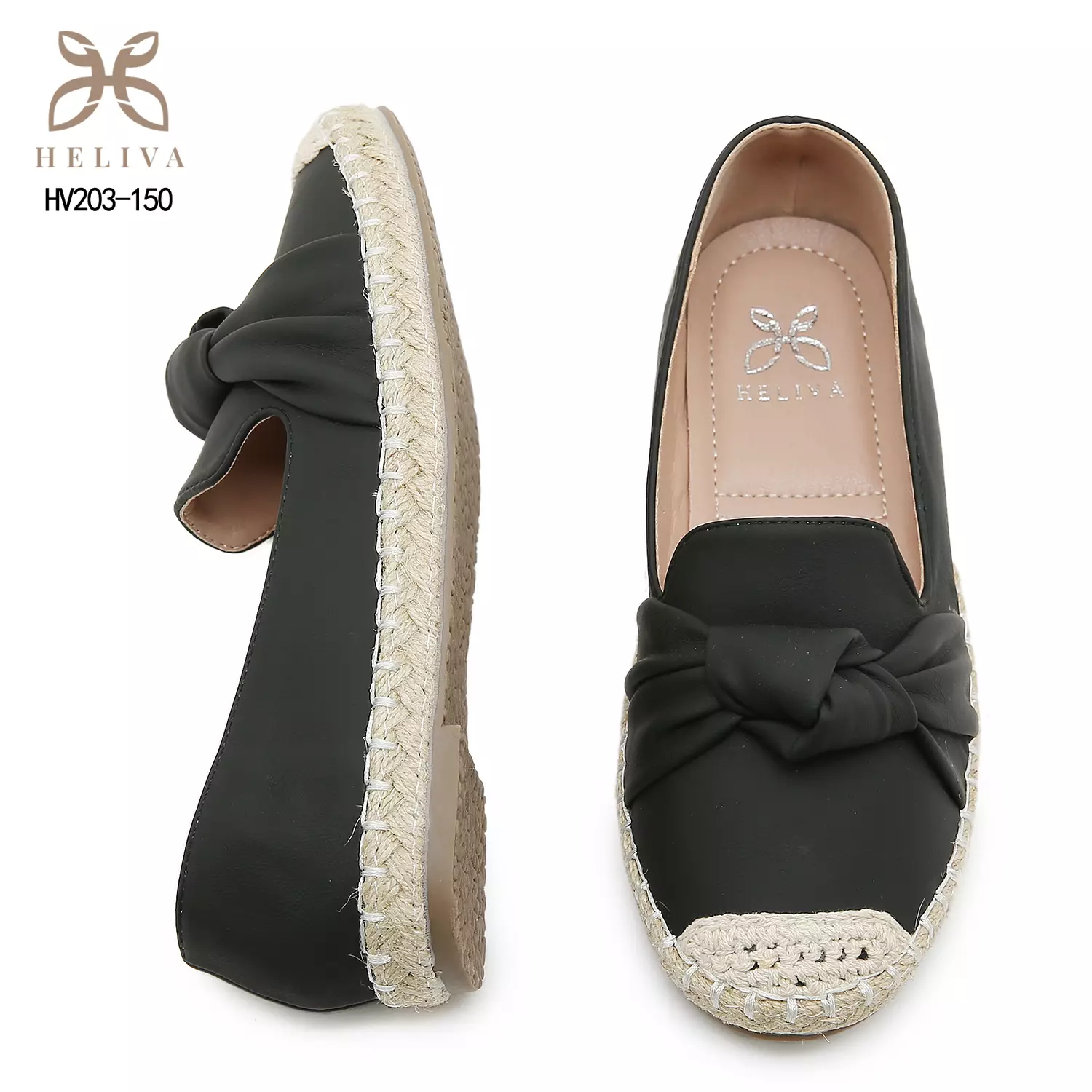 HELIVA YUNNA Stylish Slip On Shoes with Decorative Bow and Espadrille Accent HV203-150