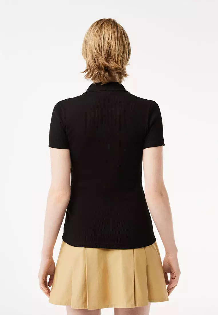 L,12,D Slim Fit Ribbed Cotton Polo Shirt