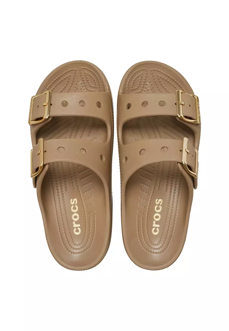 Crocs Women Saturday Metallic Buckle Sandal Sepia