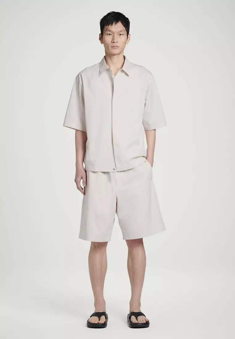 Elasticated Cotton-Twill Shorts