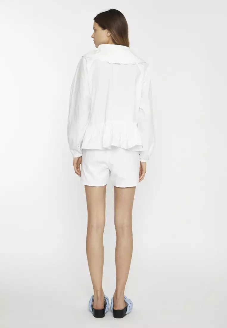 Collared Tie Front Blouse