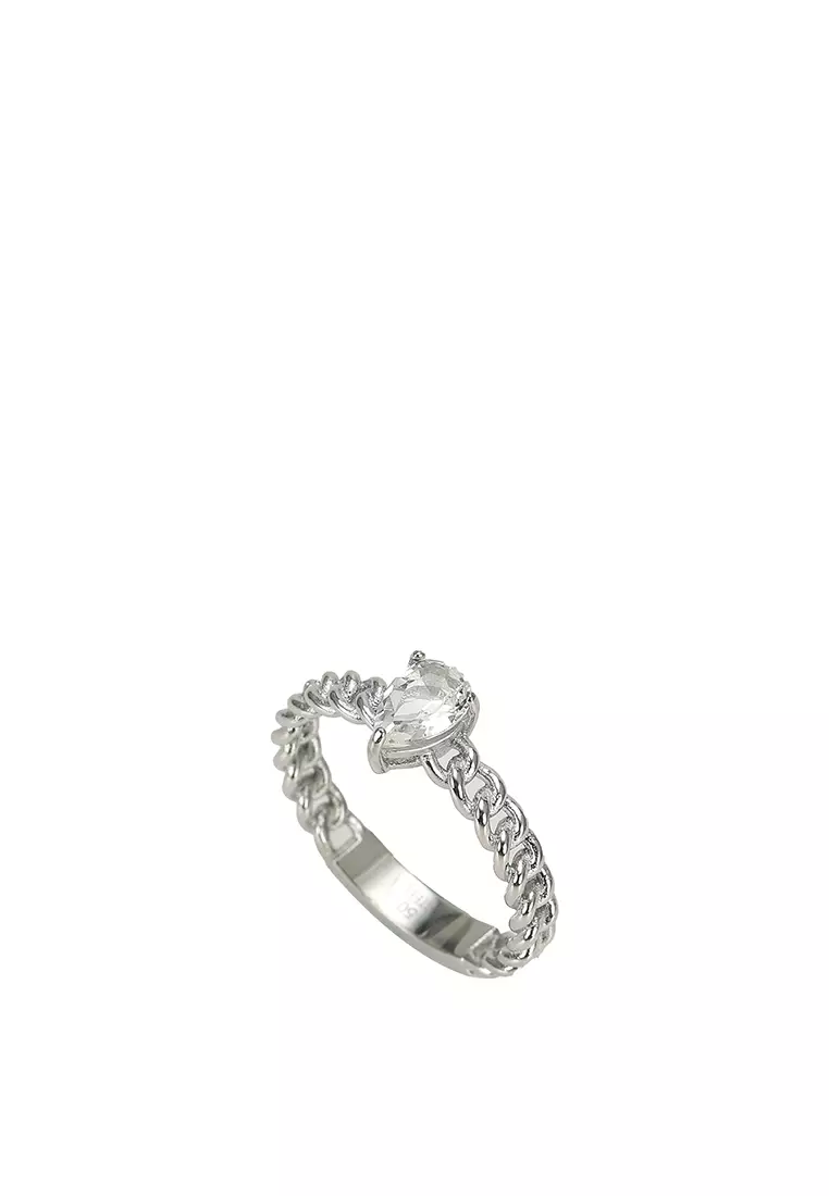 Guess silver shop rings for women