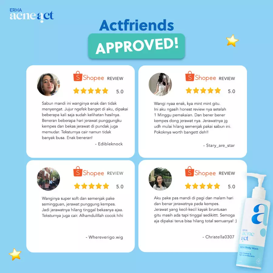 ERHA Acneact Body Wash BHA & Mugworth 240 ml - Sabun Badan Jerawat Punggung | BHA | Sulfur