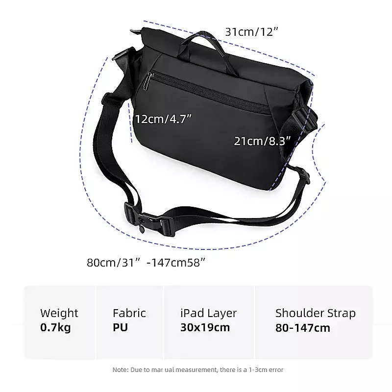 Mark Ryden MR1016 Tas Selempang Pria Crossbody Waist Bag Sling Bag - BLACK