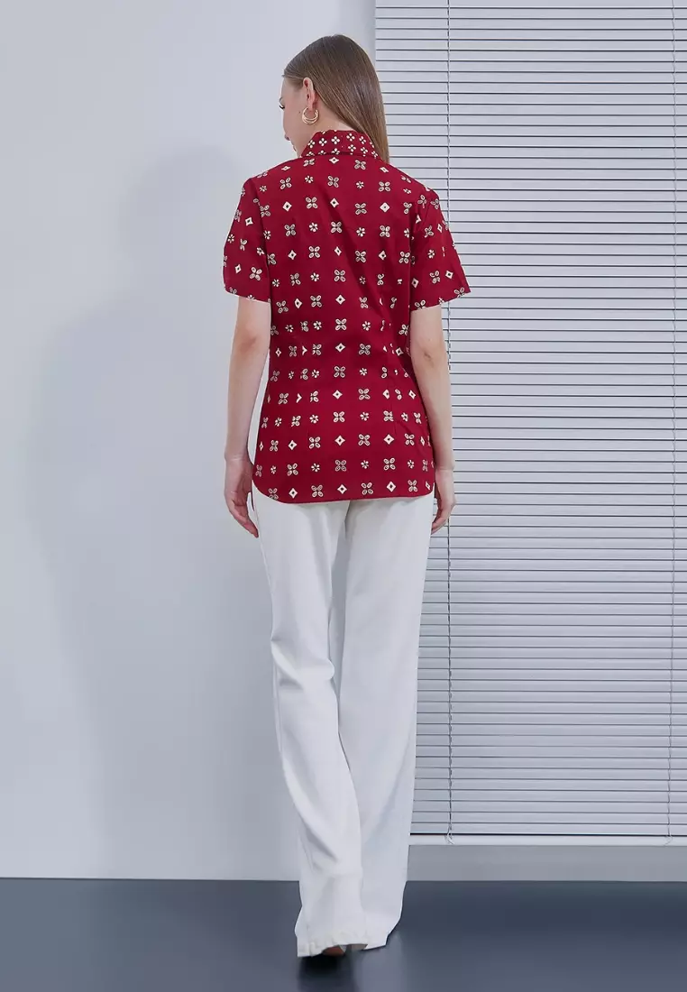 Nayara Atasan Kebaya Modern Kamelia Maroon