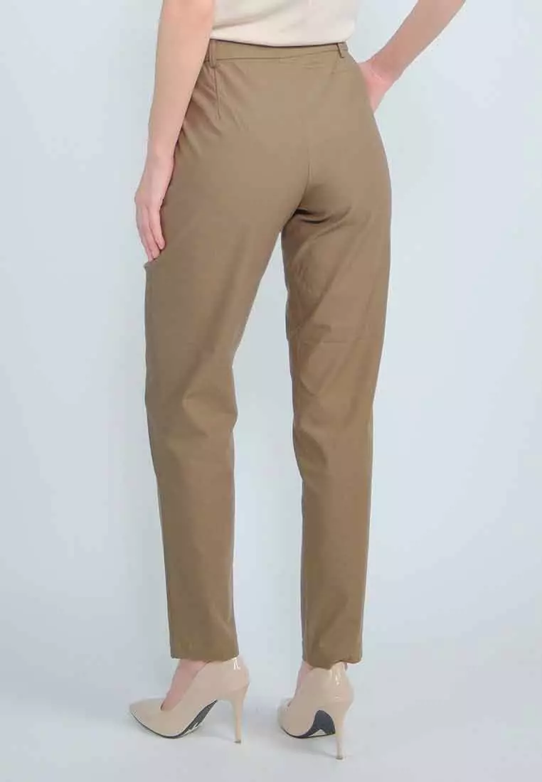 Geneva Slim Pants with Side Garter Detail