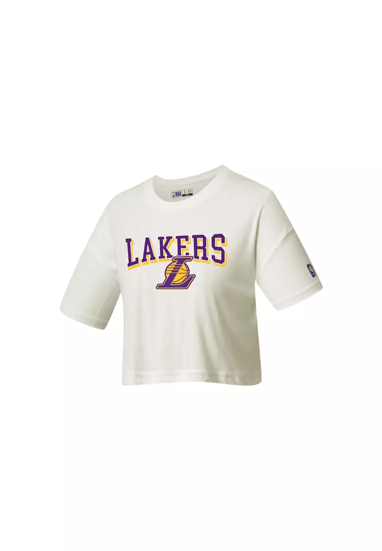 Los Angeles Lakers Crop Top for Women Box Fit Core Collection Cropped T-Shirt