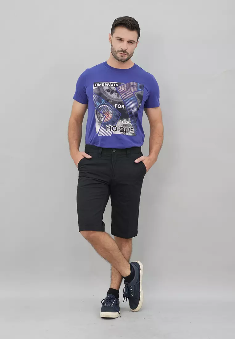 LGS - Celana Chinos Pendek Pria Warna Hitam CSS.787.054.003.C