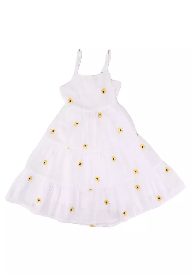 Girls white dress casual outlet