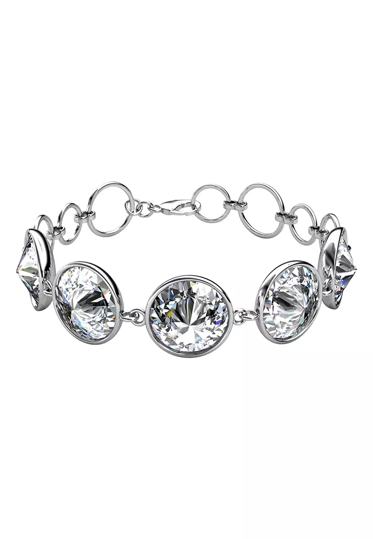 Circlet Quin Bracelet WG - Gelang Crystal Luvea Collection by Her Jewellery