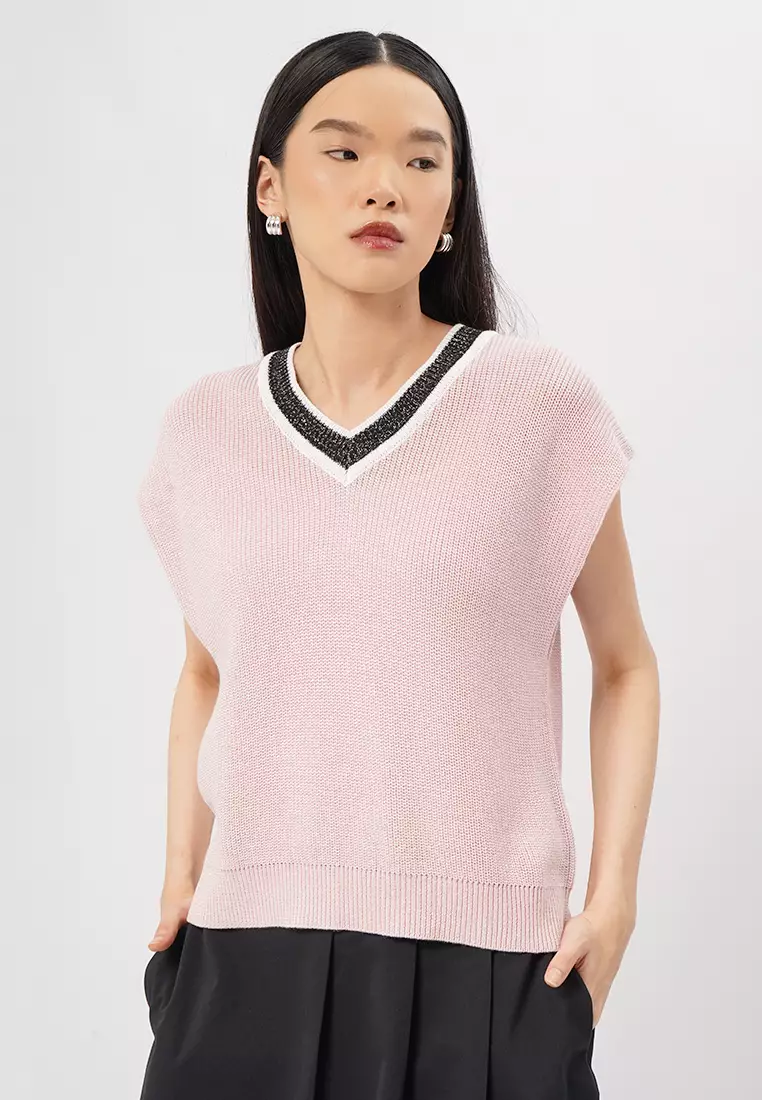 nknit mini V-neck KNIT vest（mini V-neck KNIT vest | NKNIT - XS  