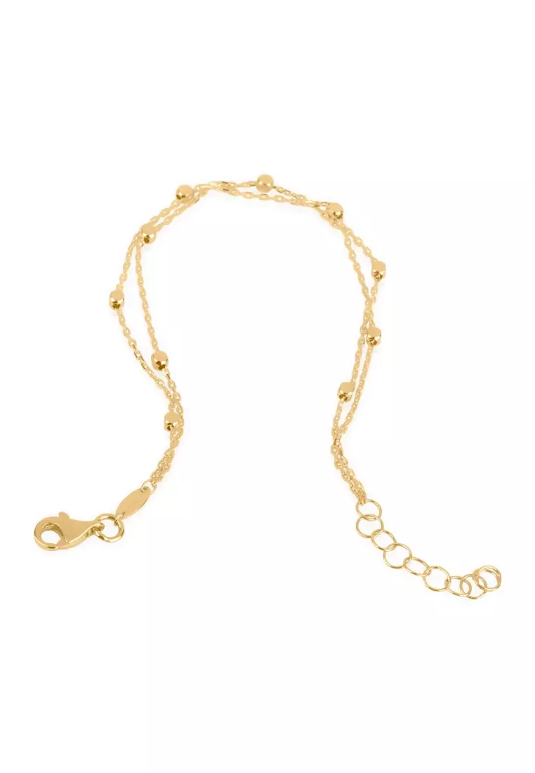  Layered Sphere Chain Bracelet 14k Gold
