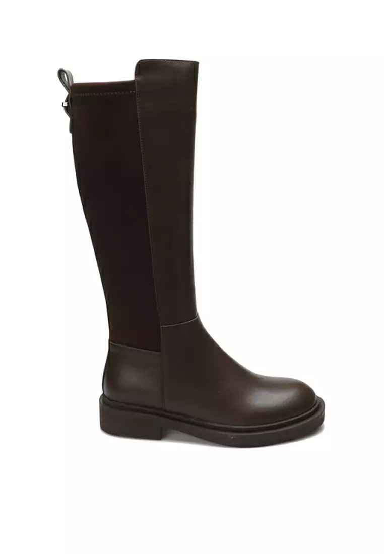 Discount on Twenty Eight Shoes  shoes - SKU: Elastic Faux Leather Riding Boots Te2928-1