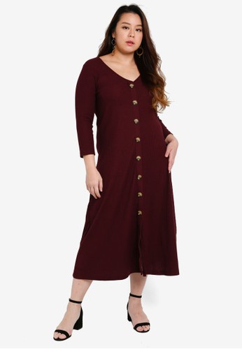Jual Only Carmakoma Plus Size Kam 3 4 Sleeve Dress Original