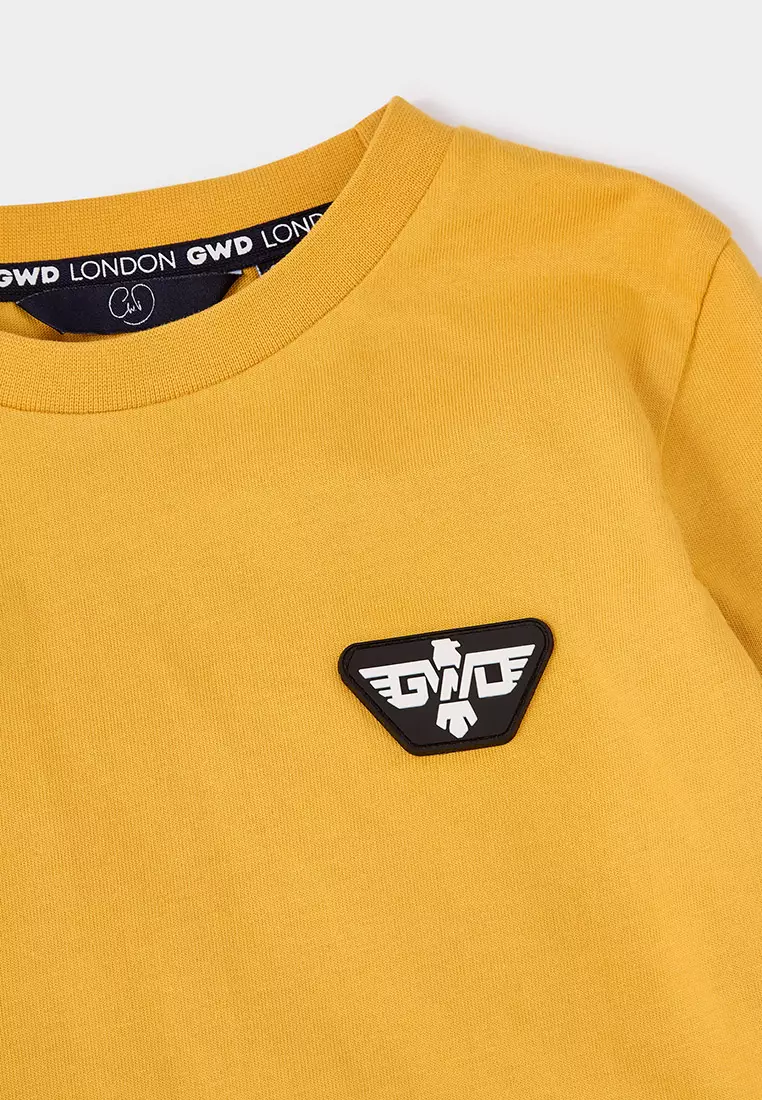 Tracy mustard embossed tee