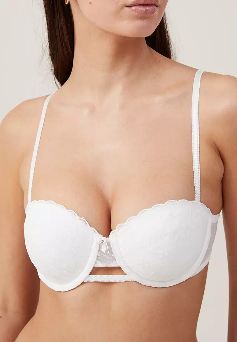On Gossamer 34B White Stretch Lace Overlay Everyday Bra Size M - $14 (70%  Off Retail) - From Donna