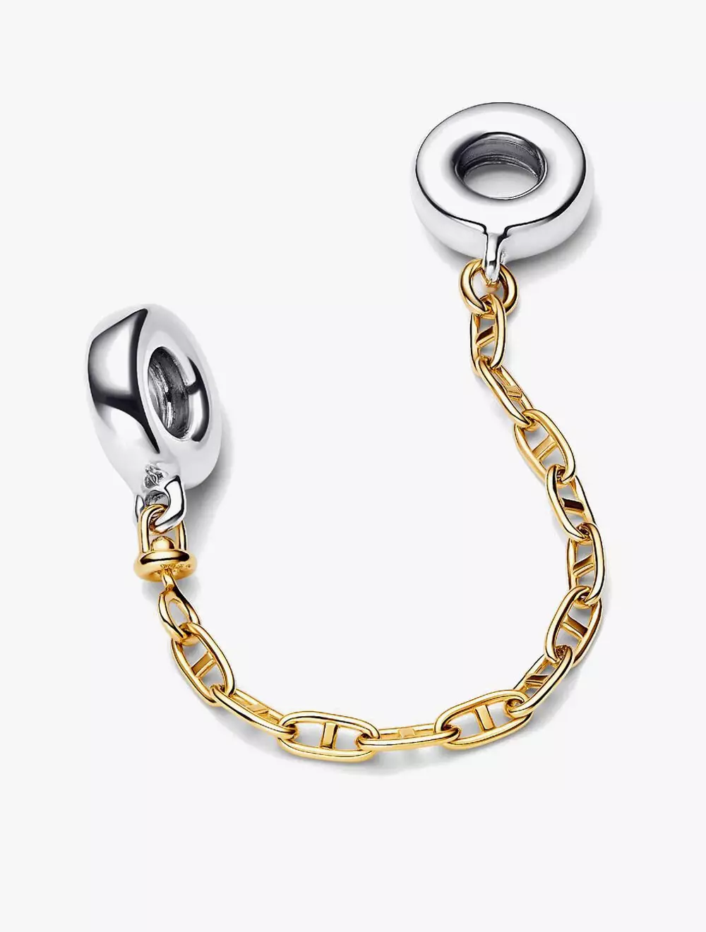 Jual PANDORA Sterling silver and 14k gold-plated safety chain