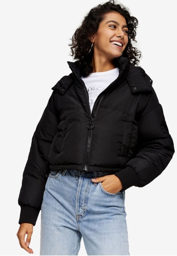Buy Topshop Black Cropped Padded Puffer Jacket Online Zalora Singapore