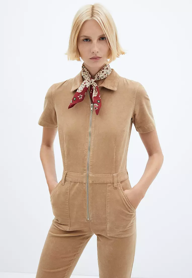 Buy Patched jumpsuit short woman 63% Cotton / 18% Tencel® / 15