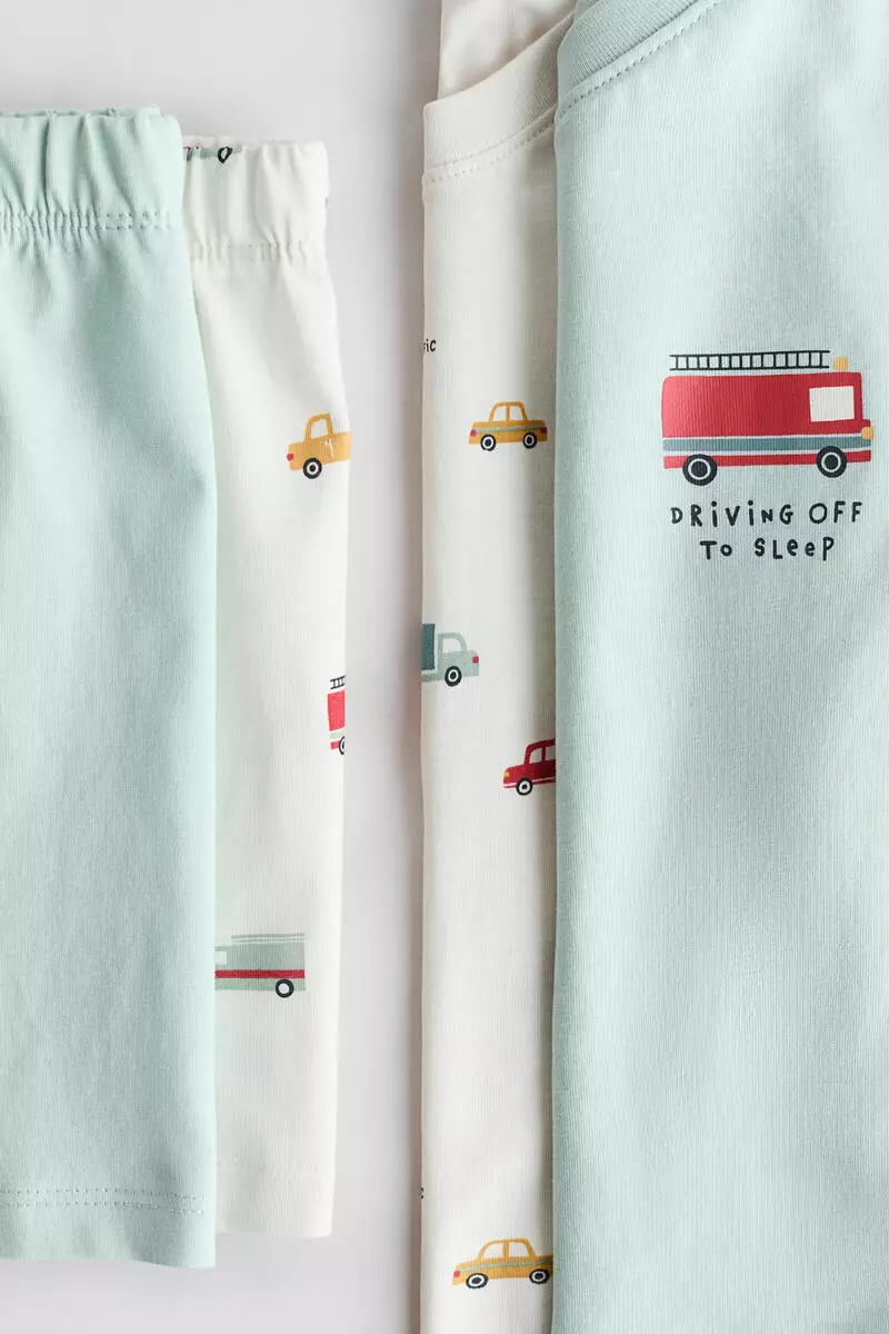 2-pack printed cotton pyjamas